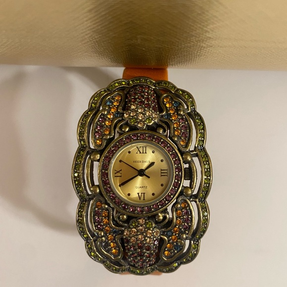 Heidi Daus quartz w/bronze-tone, multi-color Swarovski crystal-embellish main image 9